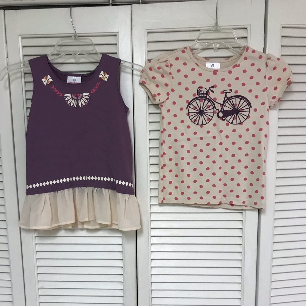 Hanna Andersson Bike & Purple Tops Size 6/7 - EUC